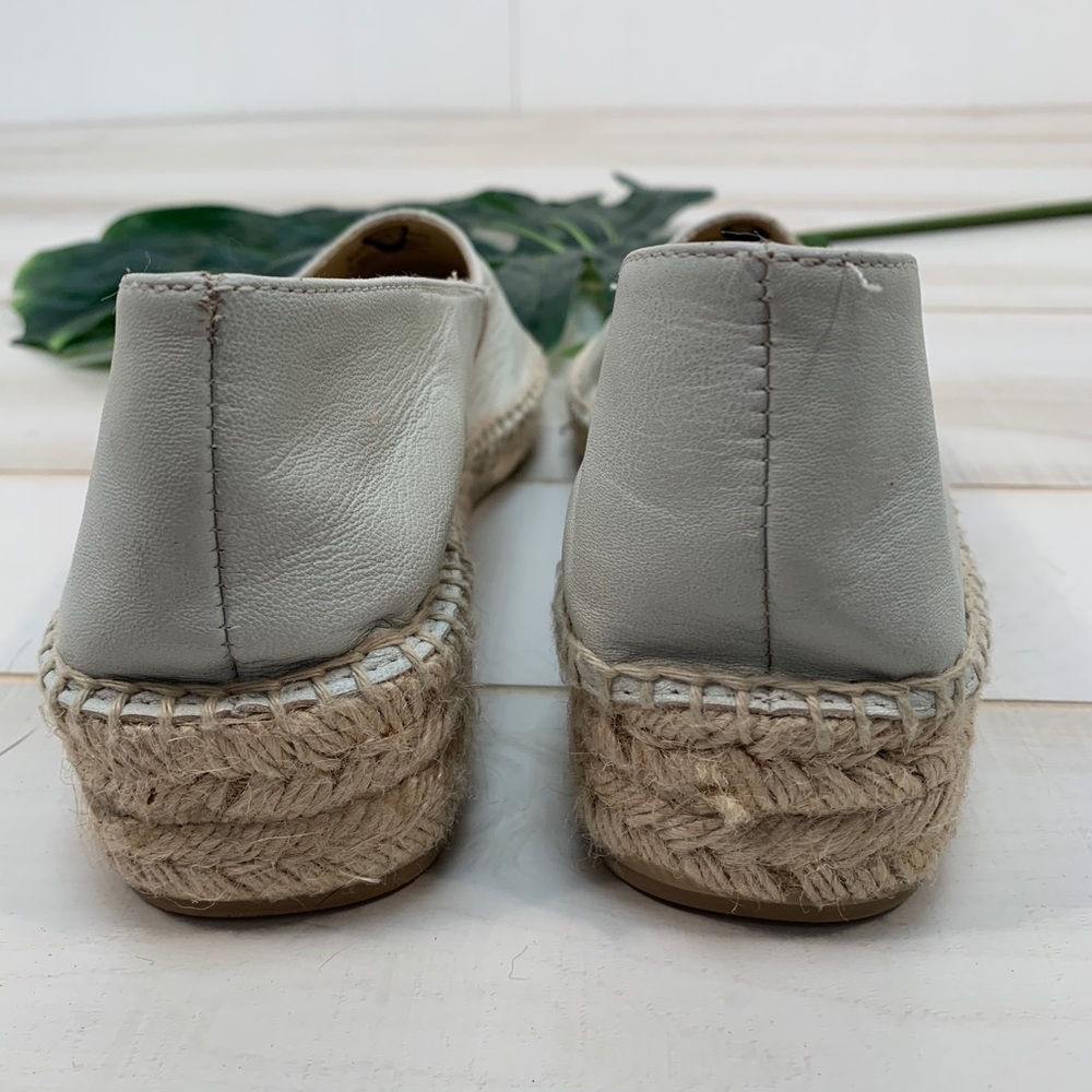 Zara Basic Collection Bone Leather Jute Wedges 10 - image 5